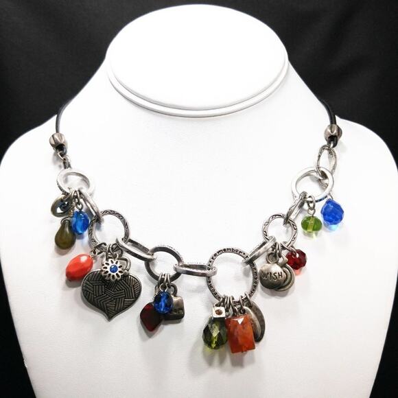 Chico's Inspirational Beads Charms Silver Necklace, Love Inspire Smile, 20 Inch - Picture 3 of 8